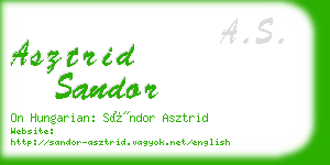 asztrid sandor business card